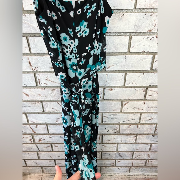 Michael Kors | Blue and Black Floral Jumpsuit - Picture 7 of 8